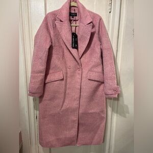 Collusion Pink Wool-Blend Double-Breasted Coat